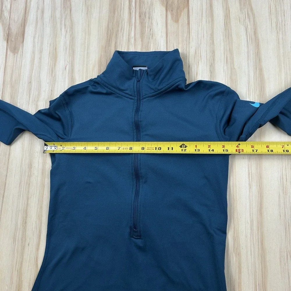 Nike Pro Womens Half Zip Long Sleeve Pullover Blue Small Activewear Top
